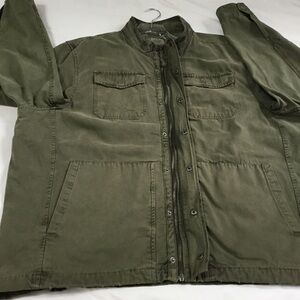 Marine Layer Mens Full Zip Snap Flap Distressed Military Jacket Size XXL - M312